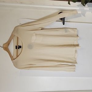NWT August Moon‎ Cream Crew Neck Blouse sLarge